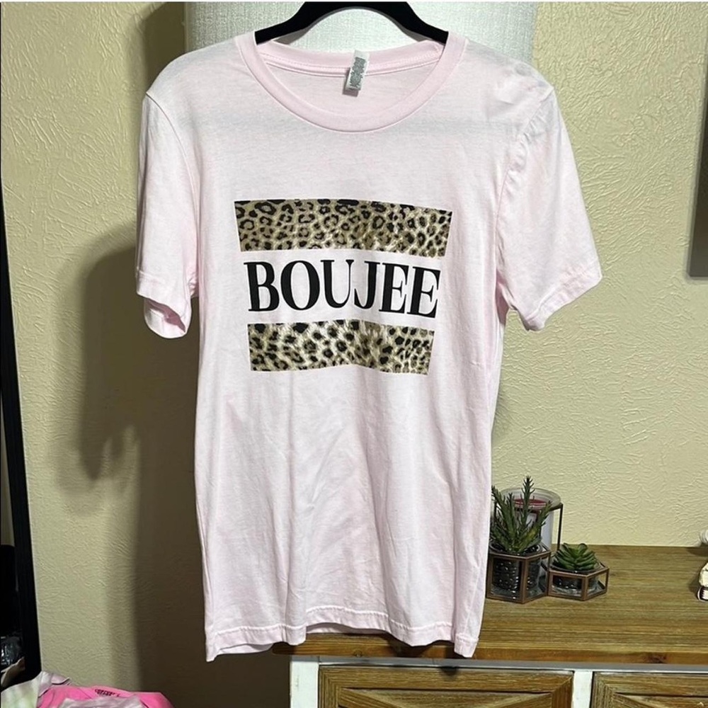 Pink Leopard Print Women's Short Sleeve Tee